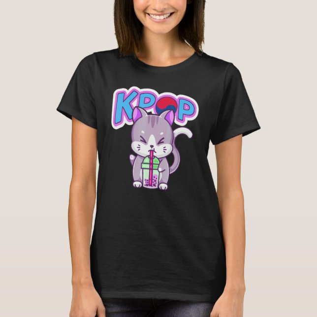 K Pop Cat T-Shirt (Front)