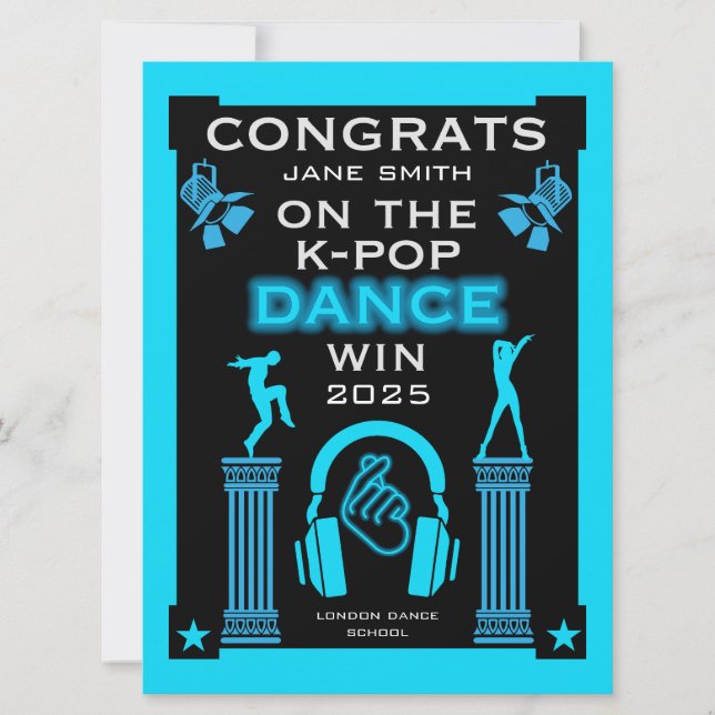 K-Pop Dance Competition Winner Congratulations (Front)
