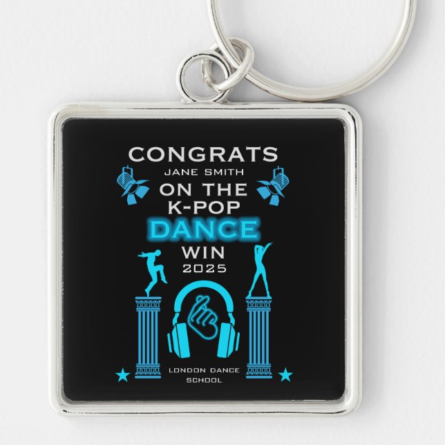 K-Pop Dance Competition Winner Congratulations Key Ring (Front)