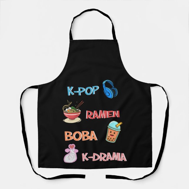 K-Pop Fashion for Fans of korean K-Drama & K-Pop Apron (Front)