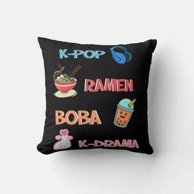 K-Pop Fashion for Fans of korean K-Drama & K-Pop Cushion (Front)