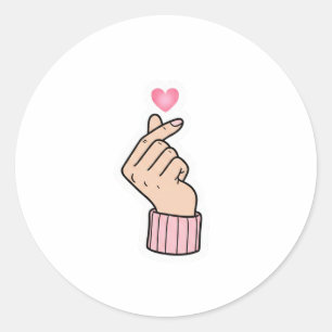 K-Pop Finger Heart - Cute Pink Aesthetic Sticker