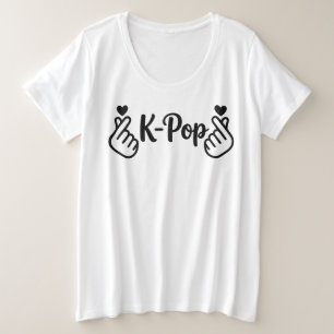 K-Pop Finger Heart Minimalist Graphic Tee