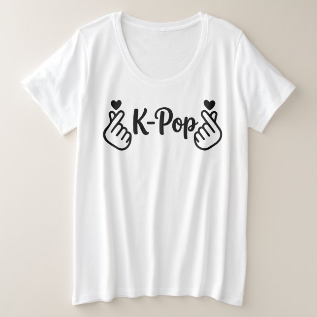 K-Pop Finger Heart Minimalist Graphic Tee (Design Front)