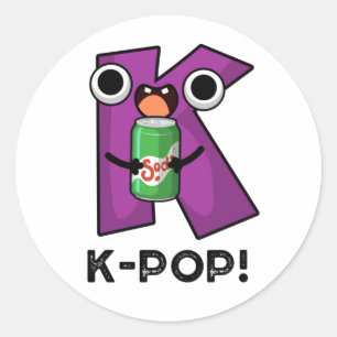 K-Pop Funny Music Soda Pop Pun Classic Round Sticker
