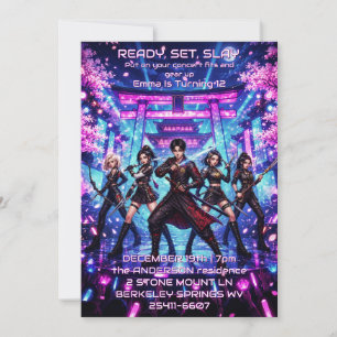K-pop Idol Warriors Birthday Invitation