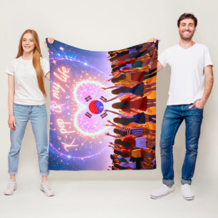 K-pop Is My Life Etched Across the Galaxy Fleece Blanket