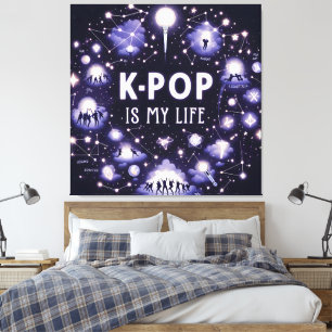 K-pop Is My Life Floating Among the Stars Canvas Print