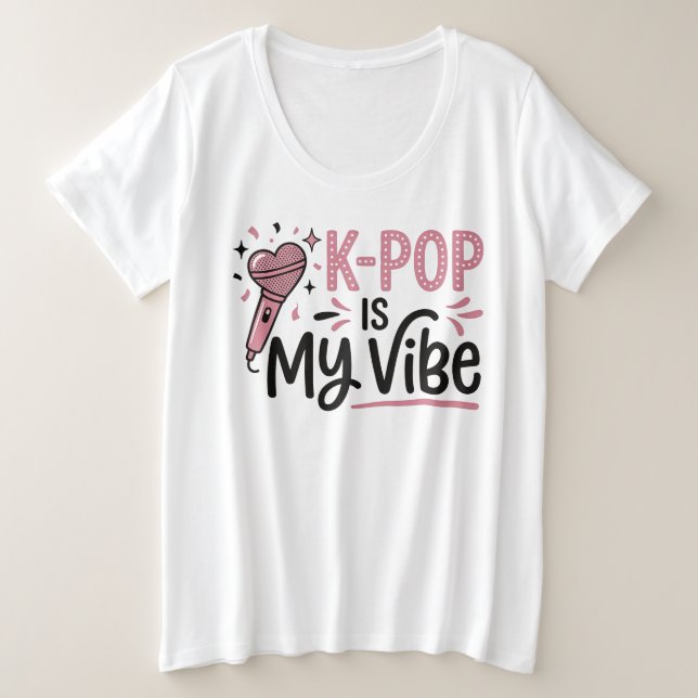 K-POP Is My Vibe Microphone Graphic Tee (Design Front)