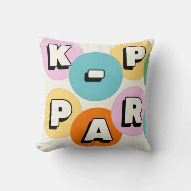 K-pop korean pop party theme custom name cushion (Front)
