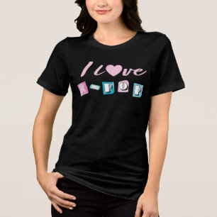 K-pop love korean music fan black pink blue Tri-Blend shirt