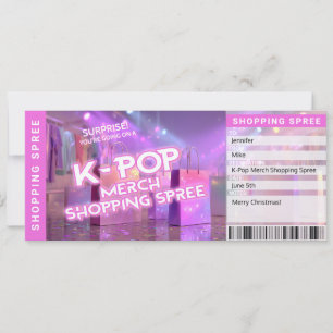 K-Pop Merch Shopping Spree Reveal Ticket Card