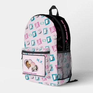K-pop music hallyu fan black blue pink two photos printed backpack