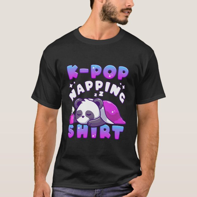 K-Pop Music Sleeping Panda K-Pop Napping T-Shirt (Front)