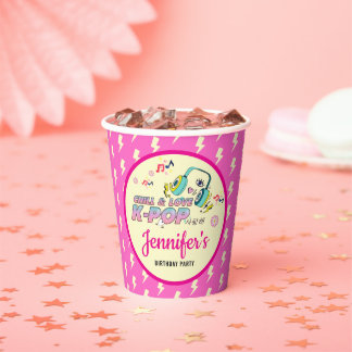 K-Pop Music Star  Korean Pop Theme Birthday Party Paper Cups