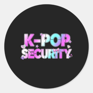 K-Pop Security Mum Dad Kids Funny Birthday Theme Classic Round Sticker
