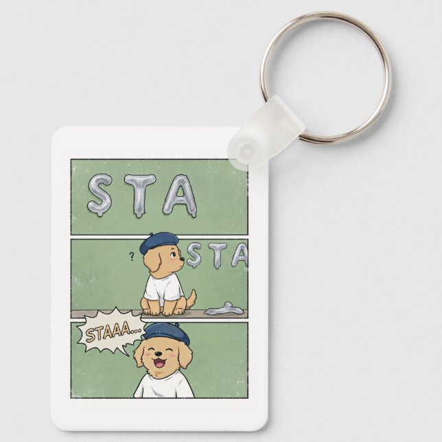 K-Pop STAAA Stray Puppy Inside Joke Fandom Key Ring (Back)
