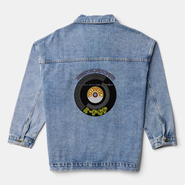 K-Pop Vinyl Record Aesthetic  Denim Jacket (Back)