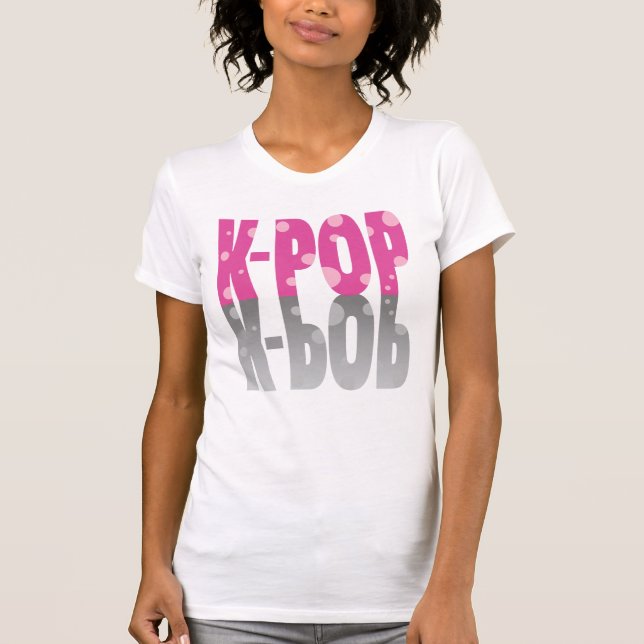 K-Pop with dots and shadow in pink T-Shirt (Front)