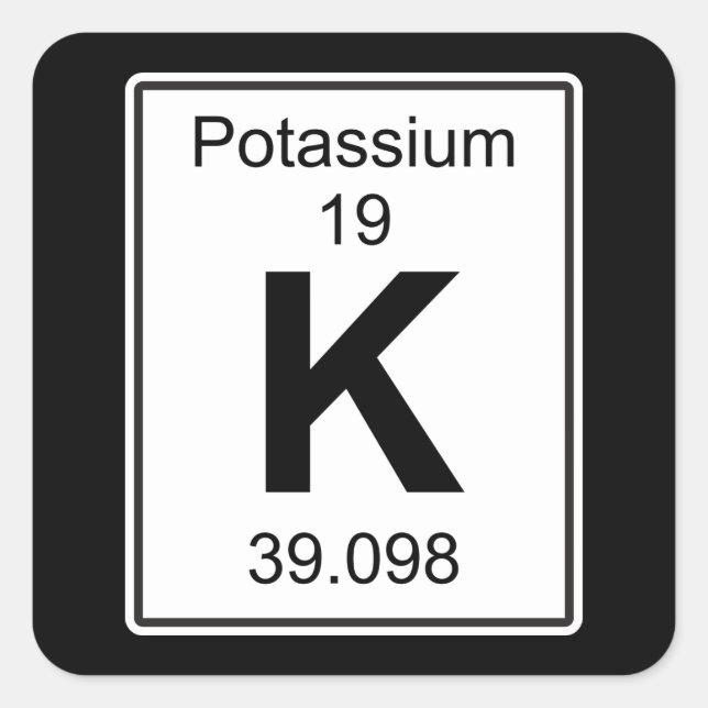K - Potassium Square Sticker (Front)