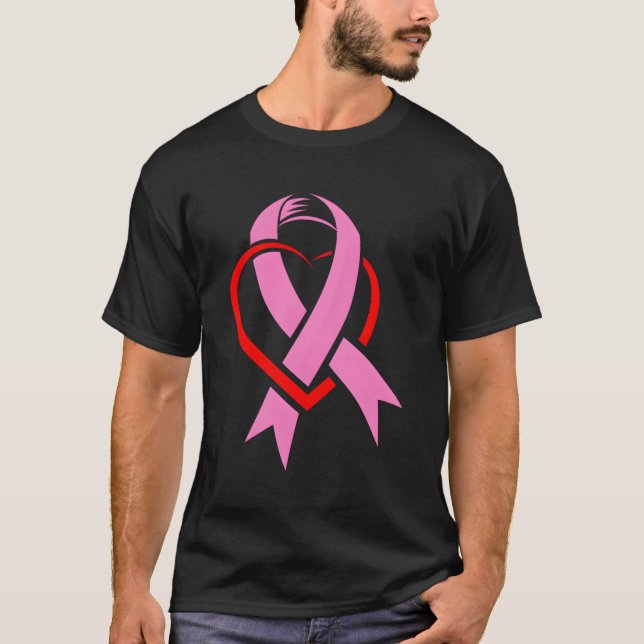 K Ribbon Breast Cancer Breast Cancer Awareness T-Shirt (Front)
