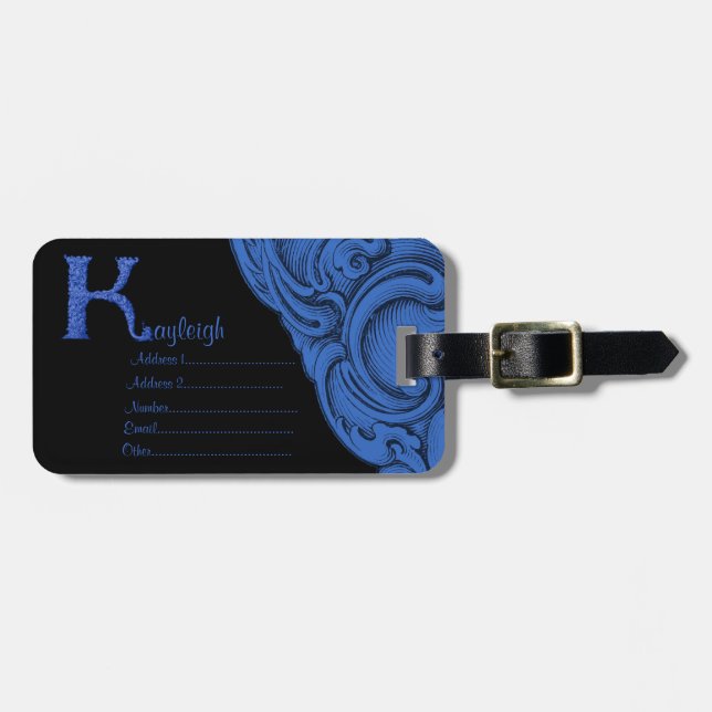 K - The Falck Alphabet (Blue) Luggage Tag (Front Horizontal)