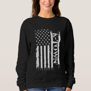 K-Town United States Distressed w US Flag Sweatshirt