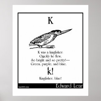 K was a kingfisher poster