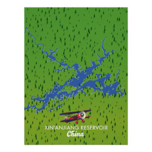 Ka Nasi Lake China map Poster