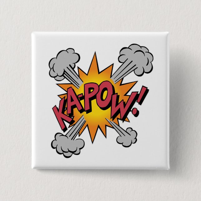 KA-POW! Comic Book Graphic 15 Cm Square Badge (Front)