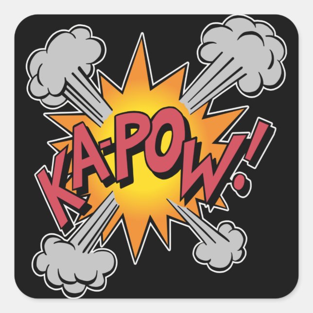 KA-POW! Comic Book Graphic Square Sticker (Front)