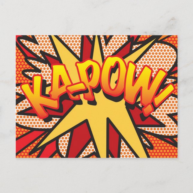 KA-POW Fun Retro Comic Book Pop Art Postcard (Front)