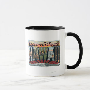 Kaanapali Beach, Hawaii - Large Letter Scenes Mug