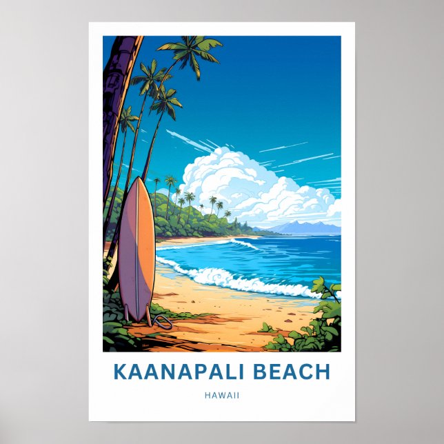 Kaanapali Beach Hawaii Travel Print (Front)