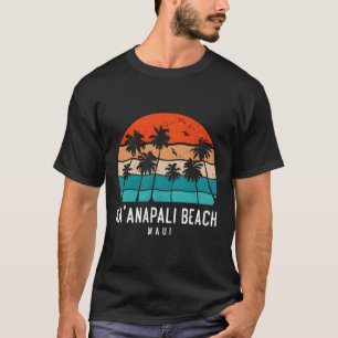 Ka'Anapali Beach Maui Hawaii Hi Beach Palm Tree T-Shirt