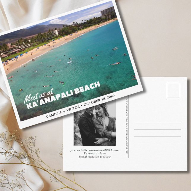 Ka'anapali Beach Wedding Save the Date Postcard (Ka'anapali Beach wedding
)