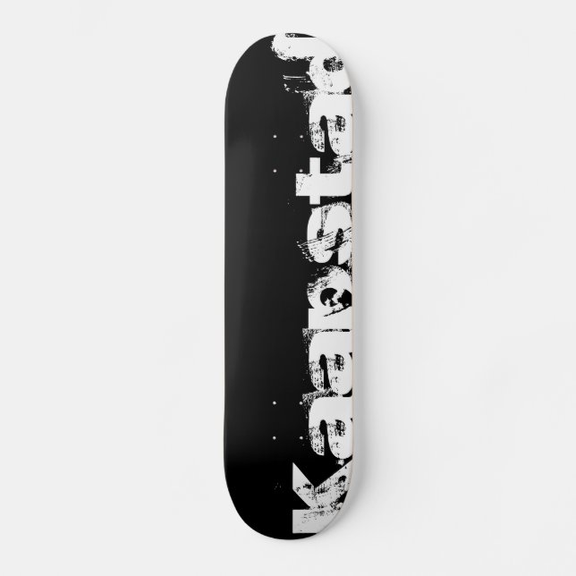 Kaapstad Cool Urban Style In Worn Black And White Skateboard (Front)