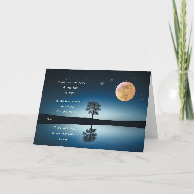 Kaart dubbel Rumi - If you want the moon Holiday Card (Front)
