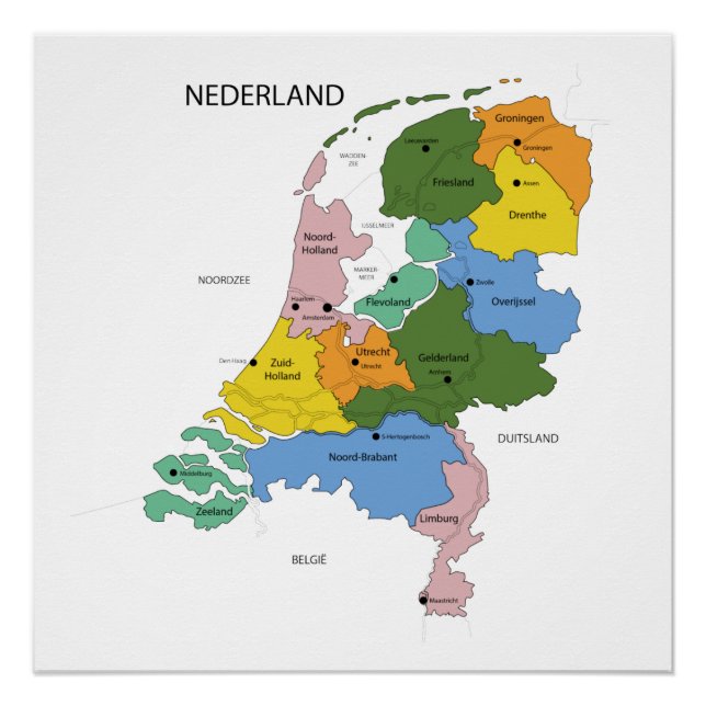 Kaart van Nederland Perfect Poster (Front)