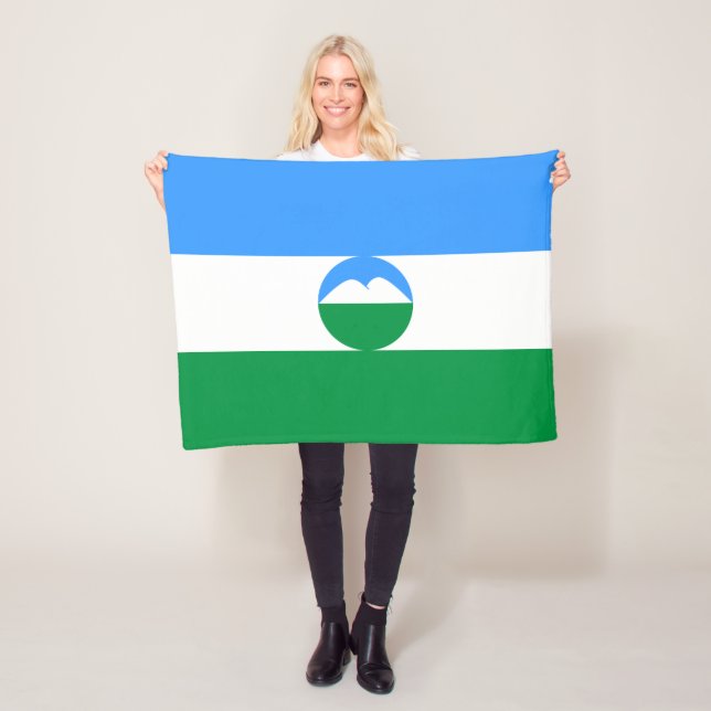Kabardino Balkaria Flag Fleece Blanket (In Situ)