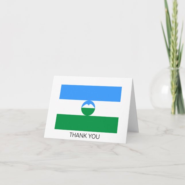 Kabardino Balkaria Flag Thank You Card (Front)