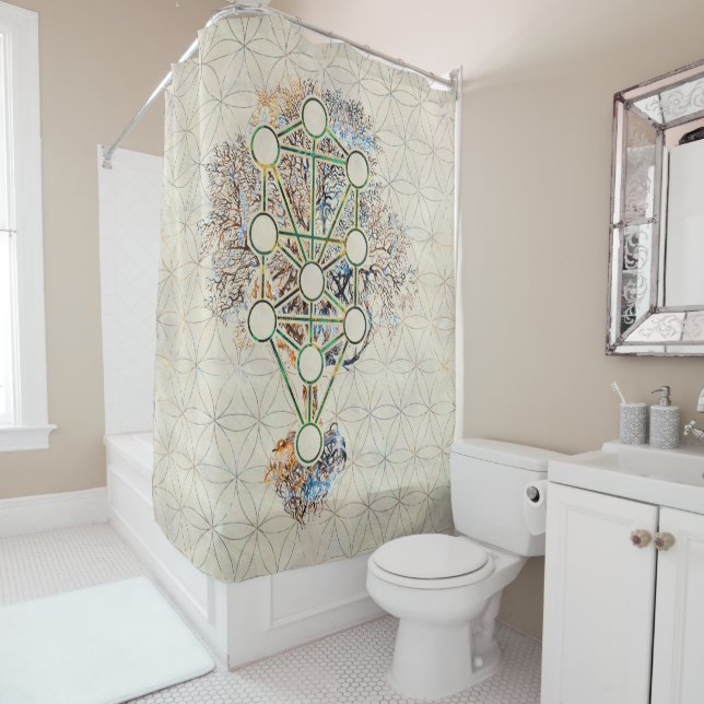 Kabbalah The Tree of Life - Etz Hayim Shower Curtain (In Situ)