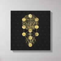 Kabbalah The Tree of Life Gold on Black