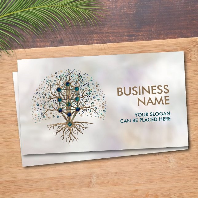 Kabbalah The Tree of Life Marble and Gold Business Card (Creator Uploaded)