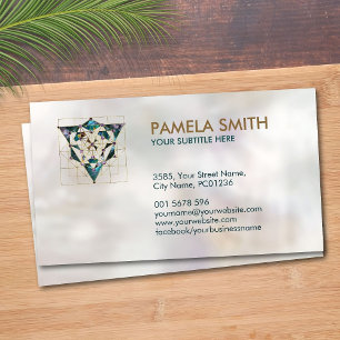 Kabbalah The Tree of Life Marble and Gold  Business Card