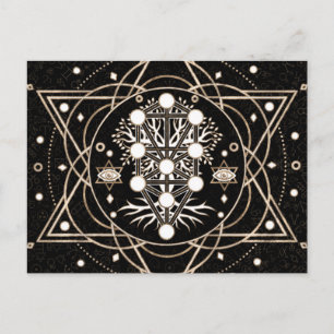Kabbalah The Tree of Life Sacred Geometry Ornament Postcard
