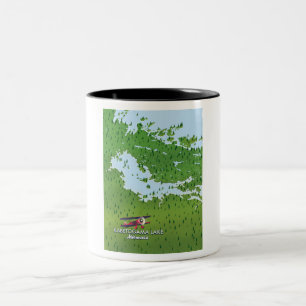 Kabetogama lake, Minnesota, USA Travel map. Giant Two-Tone Coffee Mug