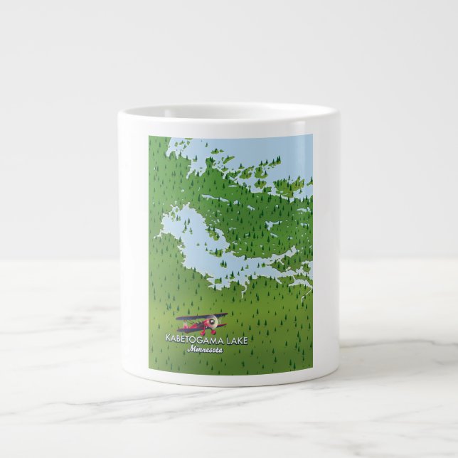 Kabetogama lake, Minnesota, USA Travel map. Large Coffee Mug (Front)