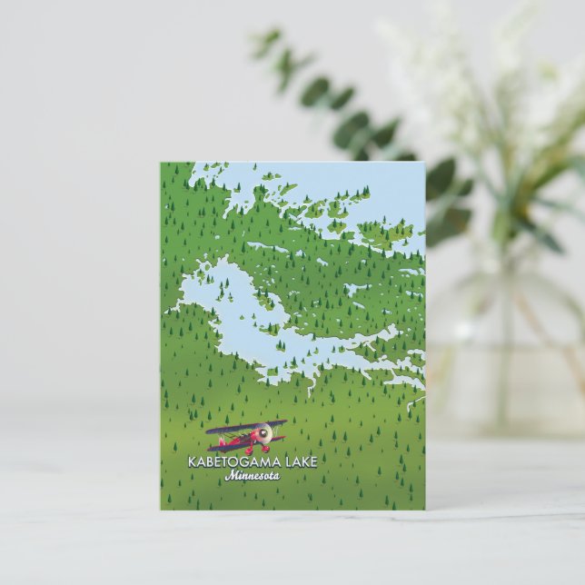 Kabetogama lake, Minnesota, USA Travel map. Postcard (Standing Front)