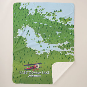 Kabetogama lake, Minnesota, USA Travel map. Sherpa Blanket